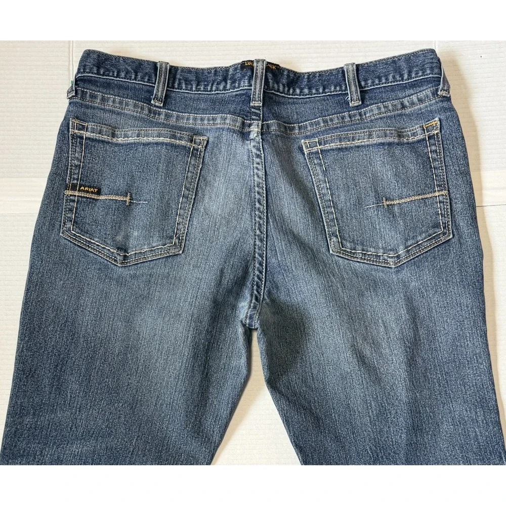 ARIAT M4 Rebar - Men's Jeans - Relaxed Bootcut Denim Distressed Workwear - 38x34